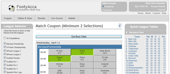 FootyAcca site
